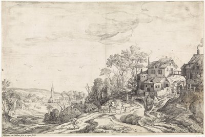 Landschaft mit einer Windmühle von Adriaen van Stalbemt